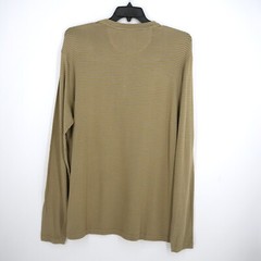 Cremieux Men’s Long-Sleeve Henley Shirt XL Gold Gray Striped NWT $69.50