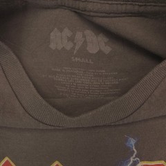 ACDC Band Crew Neck Short Sleeve Graphic T Shirt Mens Size Small S Gray