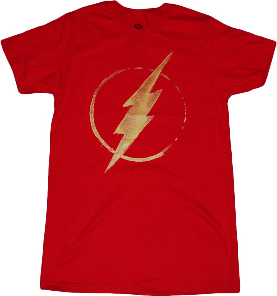 DC Comics The Flash Symbol Lightning Bolt Red T-Shirt Official Licensed Bioworld