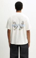 REPRESENT LEGACY FALCON FLAT WHITE T-SHIRT Size Small Oversized