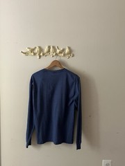 Champion Long Sleeve Dark Blue T-Shirt, Basic, Conventional