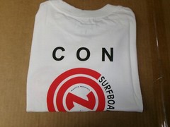 CON SURFBOARDS SANTA MONICA, CALIFORNIA SINCE1959 CLOSE OUT SALE T-SHIRT. NEW!