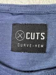 Cuts Shirt Mens Medium Blue Short Sleeve Crewneck Curve-Hem Casual Tee