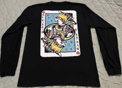 Buc-ee’s Black Long Sleeve Playing Card Graphic Tee King of Hearts Medium. New