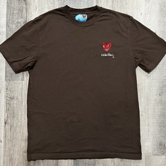 Keith Haring X Shoe Palace Brown Embroidered Heart Logo Art T Shirt Sz XL