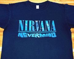 Nirvana Nevermind T Shirt XL Navy Blue Double Sided Kurt Cobain Grunge Band Tee