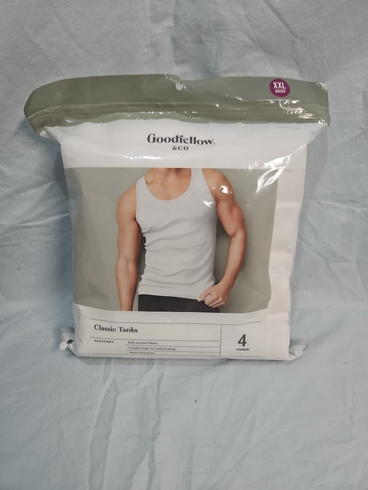 Goodfellow & Co Classic Tanks Mens Size XXL 50/52 4 White Tank Tops Shirts