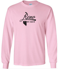 Reno Nevada State T-Shirt Long Sleeve Graphic Tee Unisex apparel Text logo