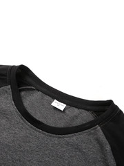 Mens Contrast Baseball Long Sleeve T Shirt Casual Top 100% POLYSTER 4 Colours UK