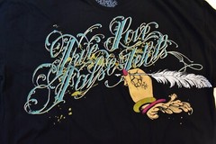 True Love False Idols Mens TLFI Hand Script Black Tee Shirt NWT M, L, XL, 3XL