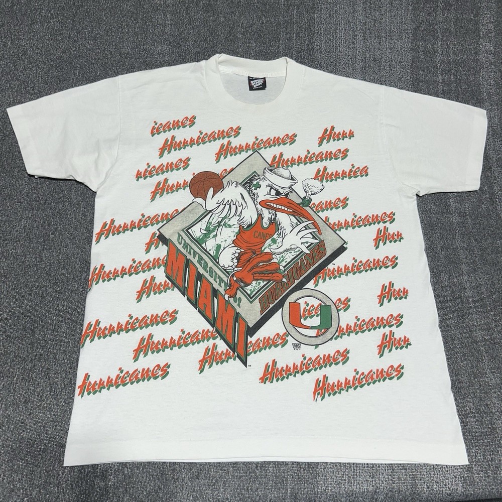 Vintage Miami Hurricanes Basketball Breakthrough T-Shirt Mens XL 90s NCAA