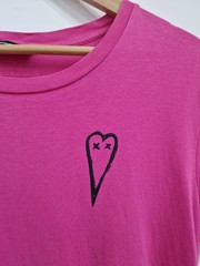 Diesel Hot Pink Graphic T-Shirt L/XL Unisex Streetwear Tee Cap Sleeves
