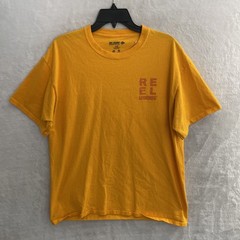 Reel Legends Mens T Shirt Yellow Back Fishing Graphic Large Cotton Crew Neck
