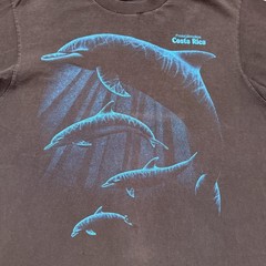 Vintage 90s Costa Rica Dolphins Shirt Mens L Black Ocean Nature Art