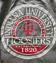 VINTAGE Indiana University Hoosiers 100% Cotton Gray Long Sleeve Shirt Men’s M