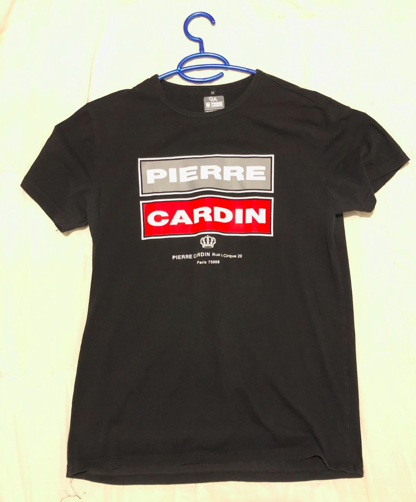 PIERRE CARDIN Men’s T-Shirt | Active-Fit | Black Graphic Logo Tee | Size M