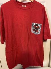 Yosemite Sam On Pocket Mens Sz XL T Shirt Red Comfort Colors