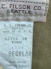 Filson Tincloth Game Bag Size 30 USA Made Vest Strap Leather Belt Closure