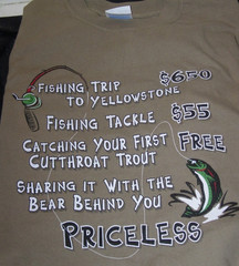 Funny Gag Fishing T Shirt,Priceless,Brown,UltraCotton,Gidan,XL