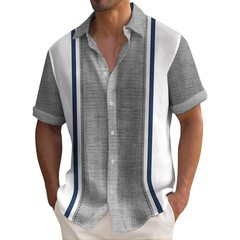 Men’s Casual Short Sleeve Guayabera Cuban Beach Wedding Button-up Dress Shirt*/-