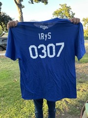 2025 Official Dodgers x Hololive T-Shirt IRyS Size X-LARGE