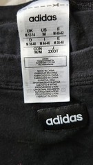 Adidas Classic 3 Stripe Shoulder Black Cotton T Shirt Short Sleeve Tee Medium
