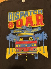 DISPATCH & O.A.R. Summer 2022 Tour T-Shirt. Dbl Sided With Tour Dates Large