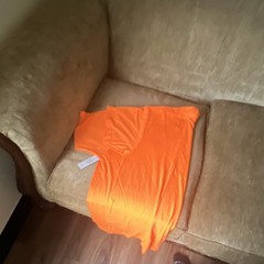 Athletic Works Men’s XL Orange Solid Crew Neck Short Sleeve Cotton Tagless Tee