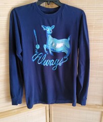 BoxLunch Harry Potter Patronus Always Graphic Long Sleeve Neck T-Shirt Size S