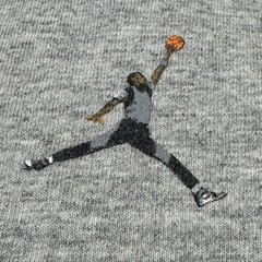 Vintage 2001 NIKE AIR JORDAN 1 WINGS CO.JP JAPAN METALLIC SILVER GRAY T SHIRT L
