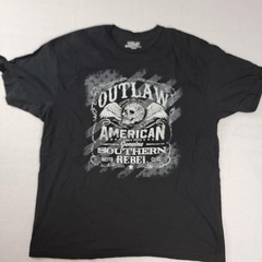 2 Pack Helix Mens XL Tshirts Black Skull & Southern Rebel Outlaw Biker (1082)