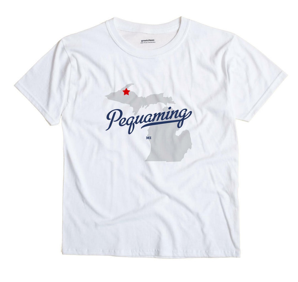 Pequaming Michigan MI T-Shirt MAP