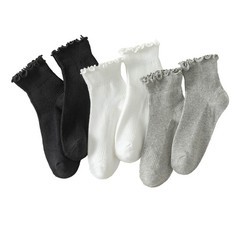 Women’s Cute Ruffle Ankle Socks Assorted Colors Casual Dress Style 6 Pairs