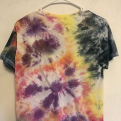 Vintage Hand tie-Dyed T-Shirt Adult Sz S Hanes 100% Cotton multicolor hippie