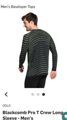 ODLO Base Layer Top Performance Light Fitted Long Sleeve Blackcomb Men’s sz L