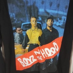 Boyz In The Hood T-Shirt Long Sleeve Black Small Front Graphic /Sleeve Spellout