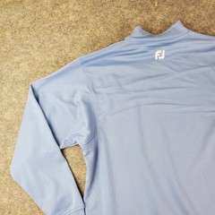 Foot Joy Shirt Mens Medium Blue High Neck Long Sleeve Logo Stretch Pullover