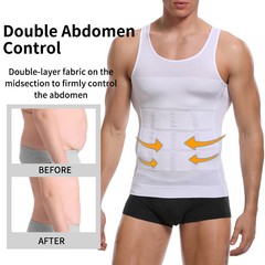 Men’s Slimming Body Shaper Belly Chest Gynecomastia T-Shirt Compression Tank Top
