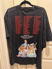 zach bryan shirt 2024 tour quittin time t-shirt size XXL black acid wash tee