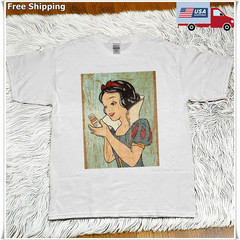 Pop Art Snow White Xanax Funny T-shirt White Cotton T-shirt