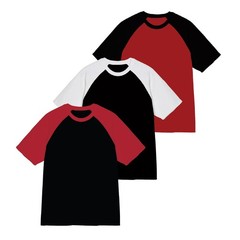 Men’s 3-Pack Raglan T-Shirts / Excess Inventory, New Unbranded Garments