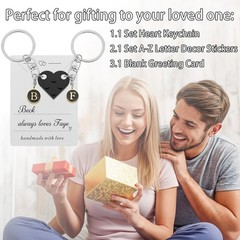 Matching Heart Keychains for Couples Boyfriend Girlfriend Cute Brick Couple K…
