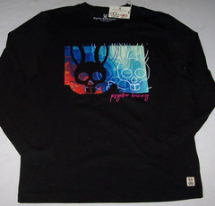 NWT Psycho Bunny BLACK Graphic Long Sleeve T-Shirt PIMA COTTON Men 7/XL LOGO