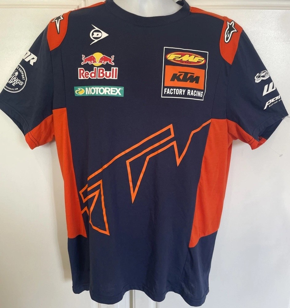 KTM Red Bull Racing Team Replica Team Tee T-Shirt X-Large Orange/Navy NWOT