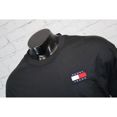 Tommy Hilfiger Jeans Long Sleeve Shirt Mens XL Black Flag Patch Logo NEW