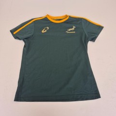 SOUTH AFRICA Top Medium Green Mens Round Neck Short Sleeve Asics Training