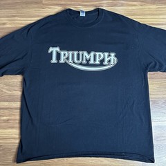 Triumph Motorcycles T-Shirt Mens XL Black Retro Long Sleeve White Logo Biker