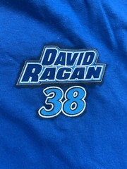 Nascar David Ragan #38 Mustang Racing T-Shirt M Blue Select Blinds Front Row