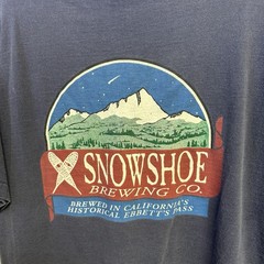 Vintage Showshoe Brewing Co Shirt Blue 90s California Nature Mens XL 22.5×27