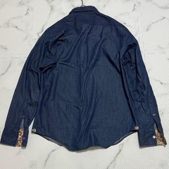 Paul Smith Denim Shirt Floral Pattern Long Sleeve Casual Formal Men Used Japan
